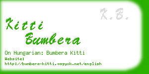 kitti bumbera business card